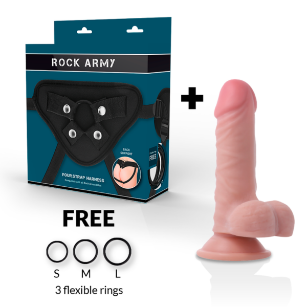ROCKARMY ARNES + DUAL DENSITY PANZER DILDO REALISTA 17CM - Imagen 2