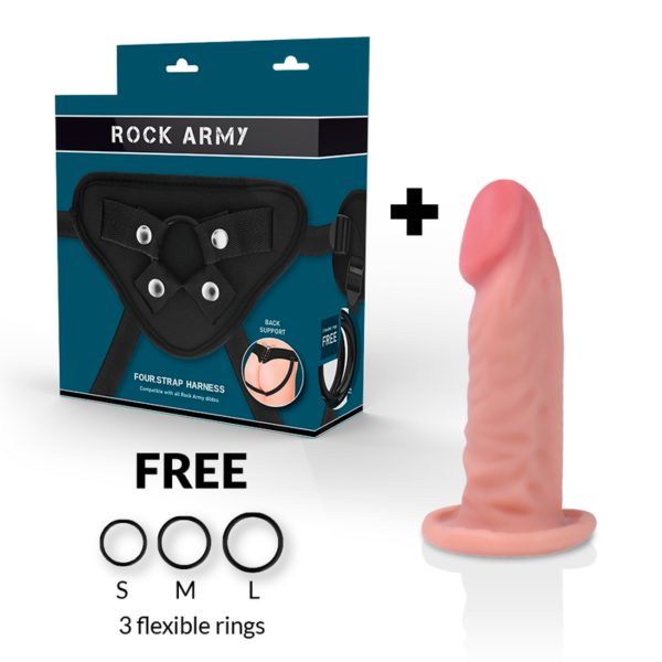 ROCKARMY ARNES + DUAL DENSITY TIGER DILDO REALISTA 14CM - Imagen 2