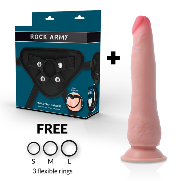ROCKARMY ARNÉS + DUAL DENSITY CRUSADER DILDO REALISTA 21,5CM - Imagen 2