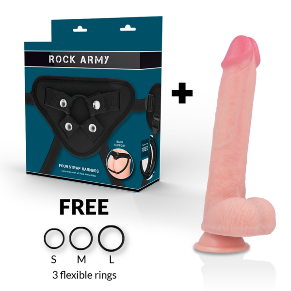 ROCKARMY ARNÉS + LIQUID SILICONE DILDO PREMIUM KINGCOBRA 24CM - Imagen 2