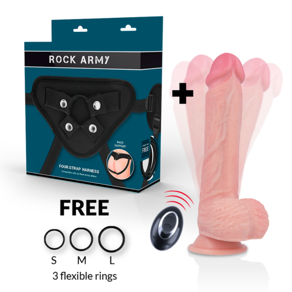 ROCKARMY ARNÉS + LIQUID SILICONE VIBRADOR CONTROL REMOTO PREMIUM APACHE 22CM - Imagen 2