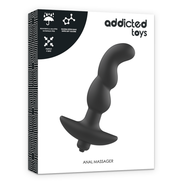 ADDICTED TOYS  MASAJEADOR ANAL CON VIBRACIÓN NEGRO - Imagen 5