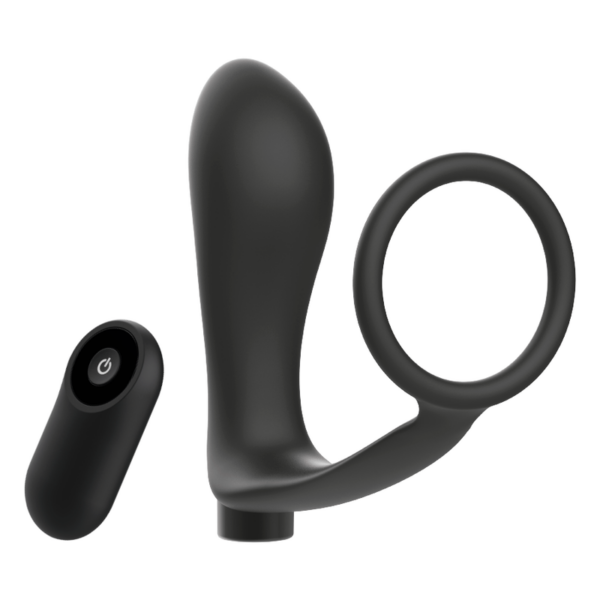ADDICTED TOYS ANILLA PENE CON PLUG ANAL CONTROL REMOTO NEGRO RECARGABLE - Imagen 3