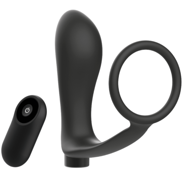ADDICTED TOYS ANILLA PENE CON PLUG ANAL CONTROL REMOTO NEGRO RECARGABLE - Imagen 2