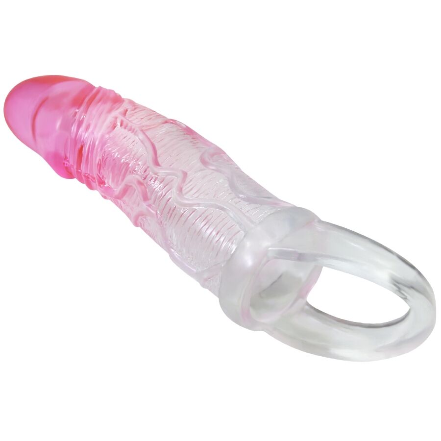 PRETTY LOVE - ODES FUNDA REALÍSTICA ALARGADORA DE 2 CM PARA PENE ROSA - Imagen 3
