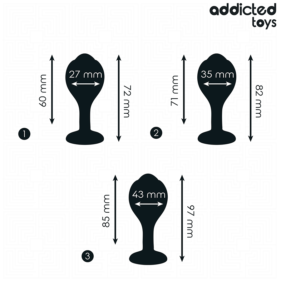 ADDICTED TOYS - SET DE 3 PLUG SILICONA ANAL CON JOYA - Imagen 4