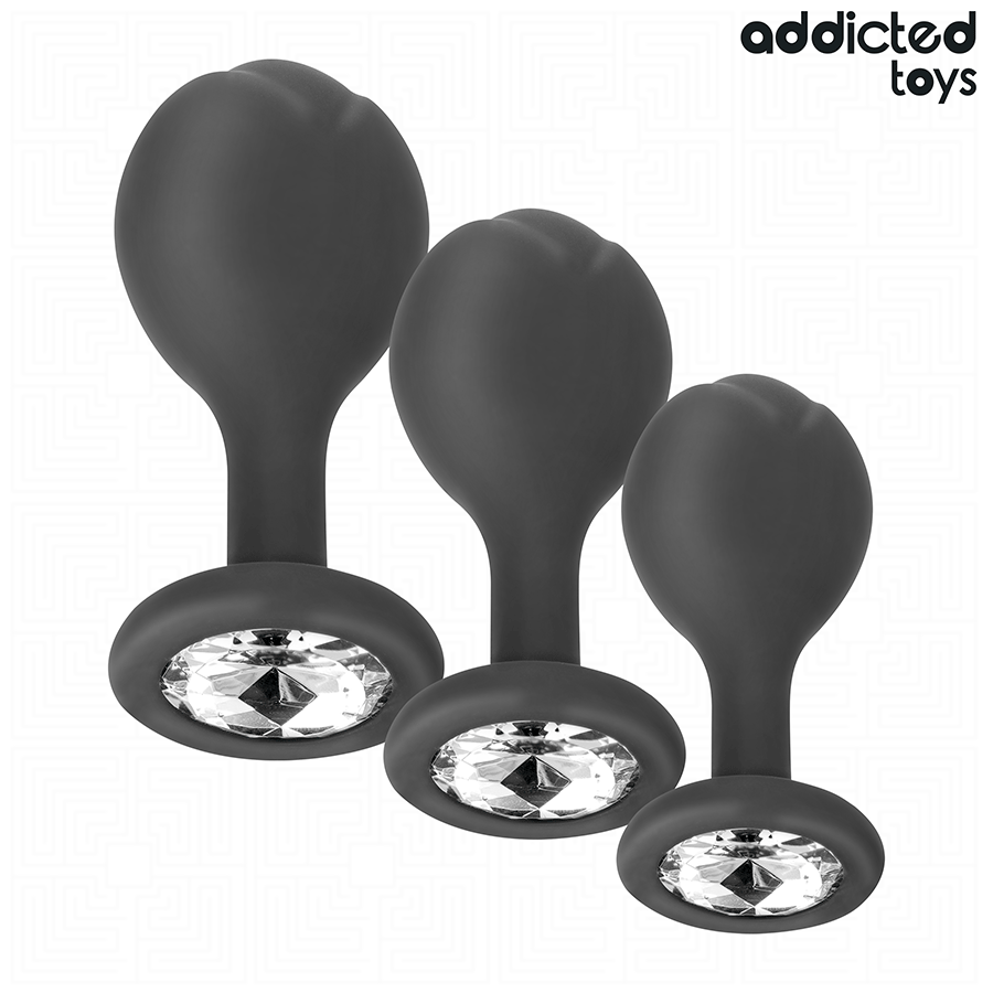 ADDICTED TOYS - SET DE 3 PLUG SILICONA ANAL CON JOYA - Imagen 2