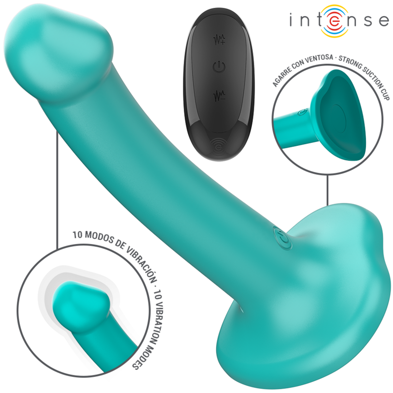 INTENSE - KATIE VIBRADOR CON VENTOSA 10 VIBRACIONES AZUL OSCURO CONTROL REMOTO - Imagen 2