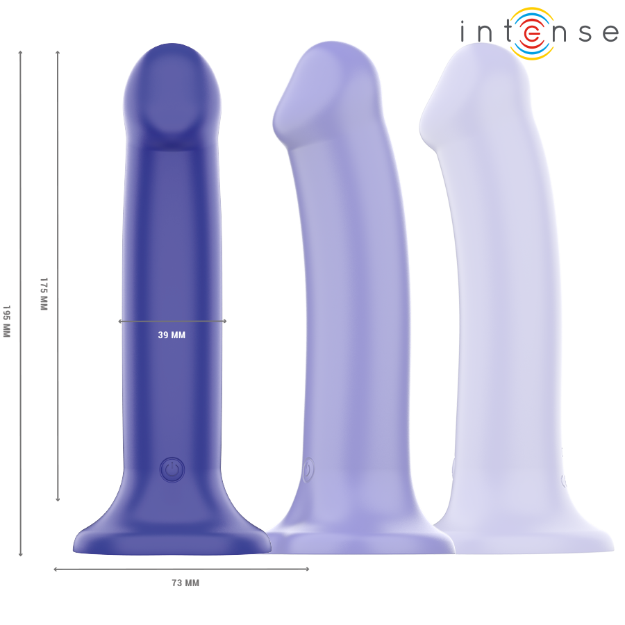 INTENSE - VICTORIA VIBRADOR CON VENTOSA 10 VIBRACIONES AZUL OSCURO CONTROL REMOTO - Imagen 3