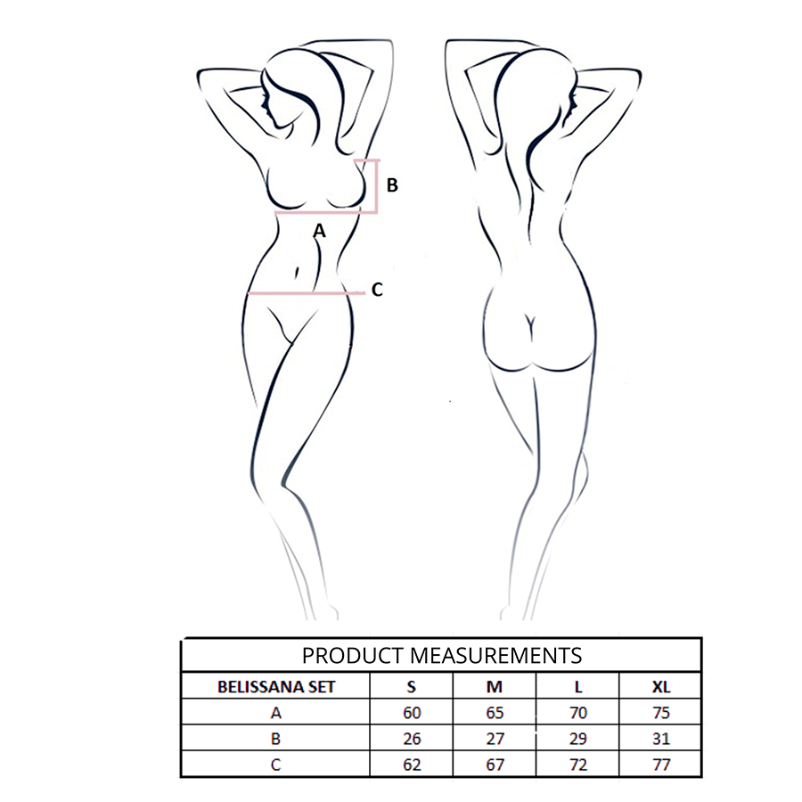 PASSION - BELISSANA SET SUJETADOR + TANGA NEGRO L/XL - Imagen 4