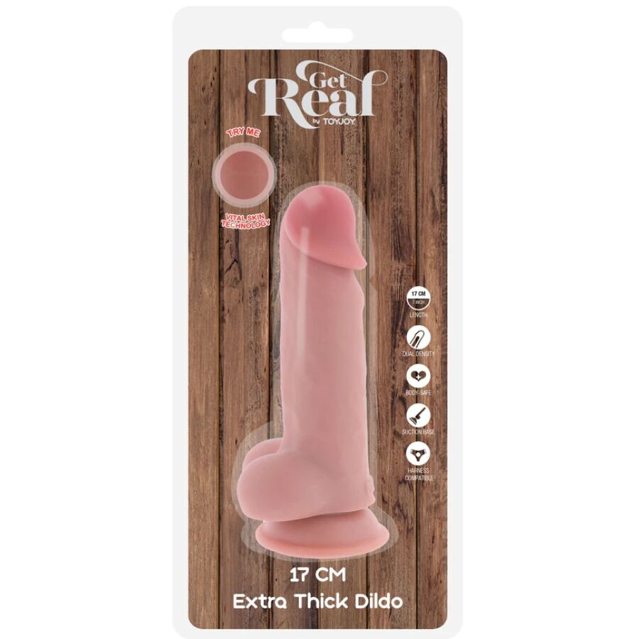 GET REAL - PENE REALÍSTICO DELUXE CON TESTÍCULOS EXTRA GRUESO 17 CM - Imagen 4