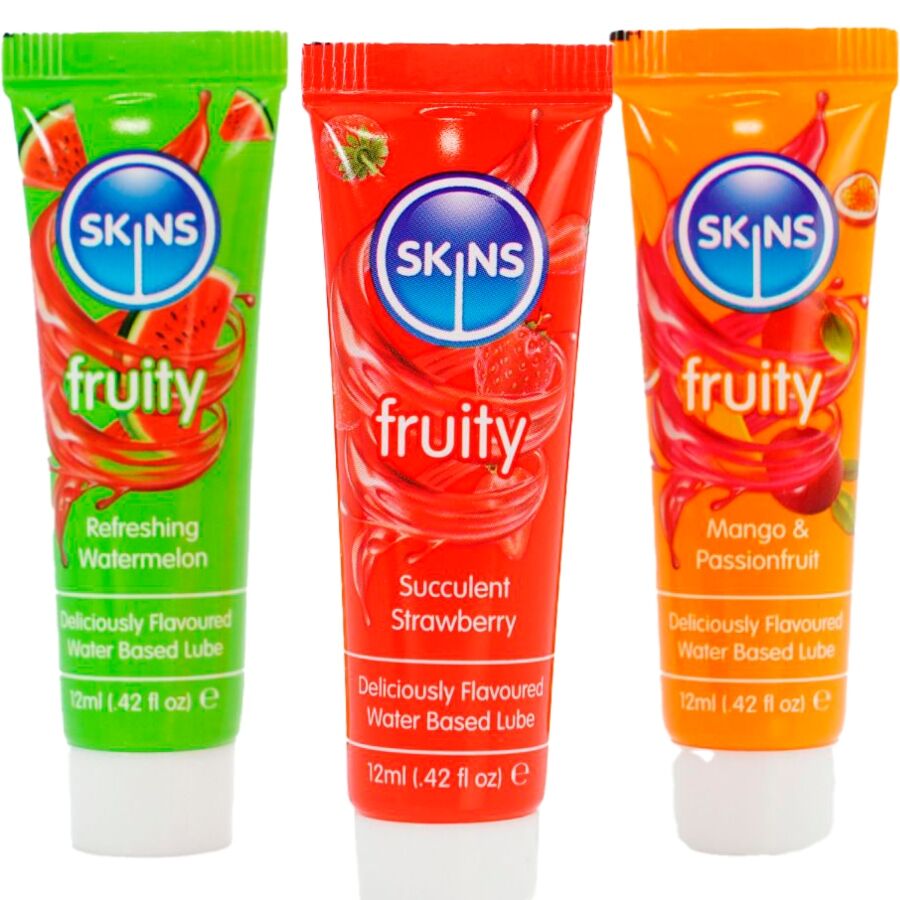 SKINS - FRUITY LUBES KIT LUBRICANTES SANDÍA, FRESA MANGO 3 x 12 ML - Imagen 2