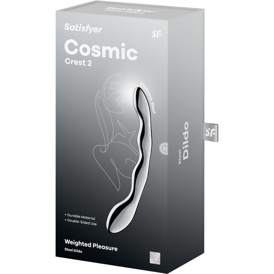 SATISFYER - COSMIC CREST 2 DILDO ACERO INOXIDABLE DOBLE USO - Imagen 5