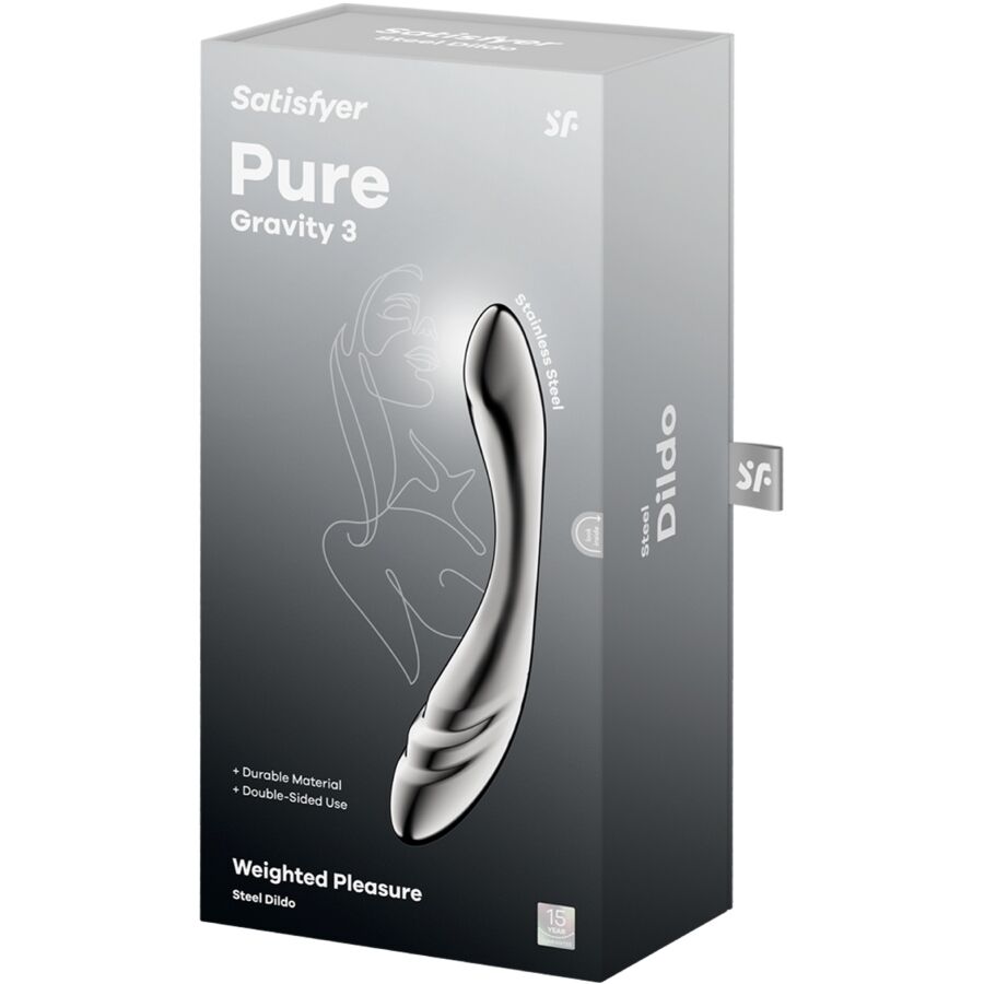 SATISFYER - PURE GRAVITY 3 DILDO ACERO INOXIDABLE DOBLE USO - Imagen 5