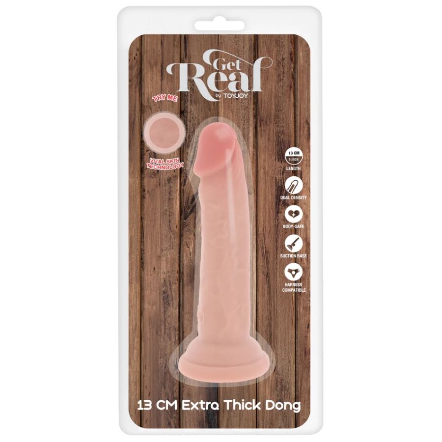 GET REAL - DILDO DELUXE DONG GRUESO DE DOBLE DENSIDAD TPE 13 CM - Imagen 5