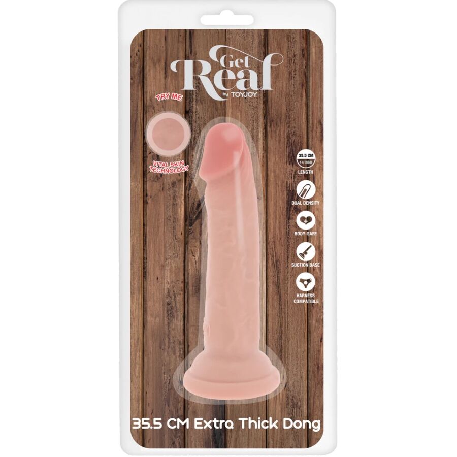 GET REAL - DILDO DELUXE DONG GRUESO DE DOBLE DENSIDAD TPE 35.5 CM - Imagen 5