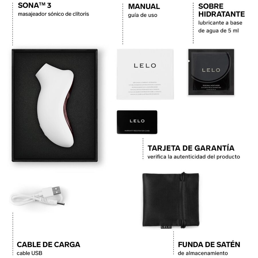 LELO - SONA 3 MASAJEADOR SÓNICO DE CLÍTORIS BLANCO - Imagen 5