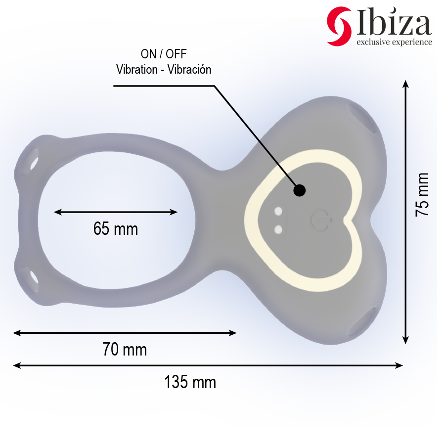 IBIZA - VIBRADOR PARA PAREJAS FORMA DE BRAGUITA CORAZON CONTROL REMOTO - Imagen 5